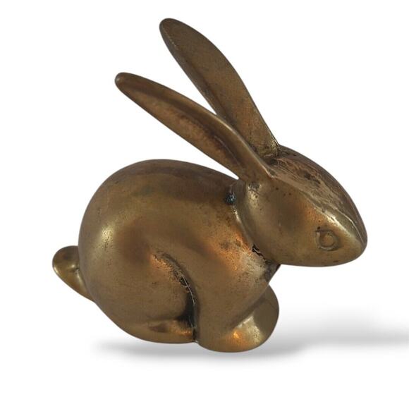 Unknown Other - Brass Bunny Rabbit Figurine Paperweight Vintage